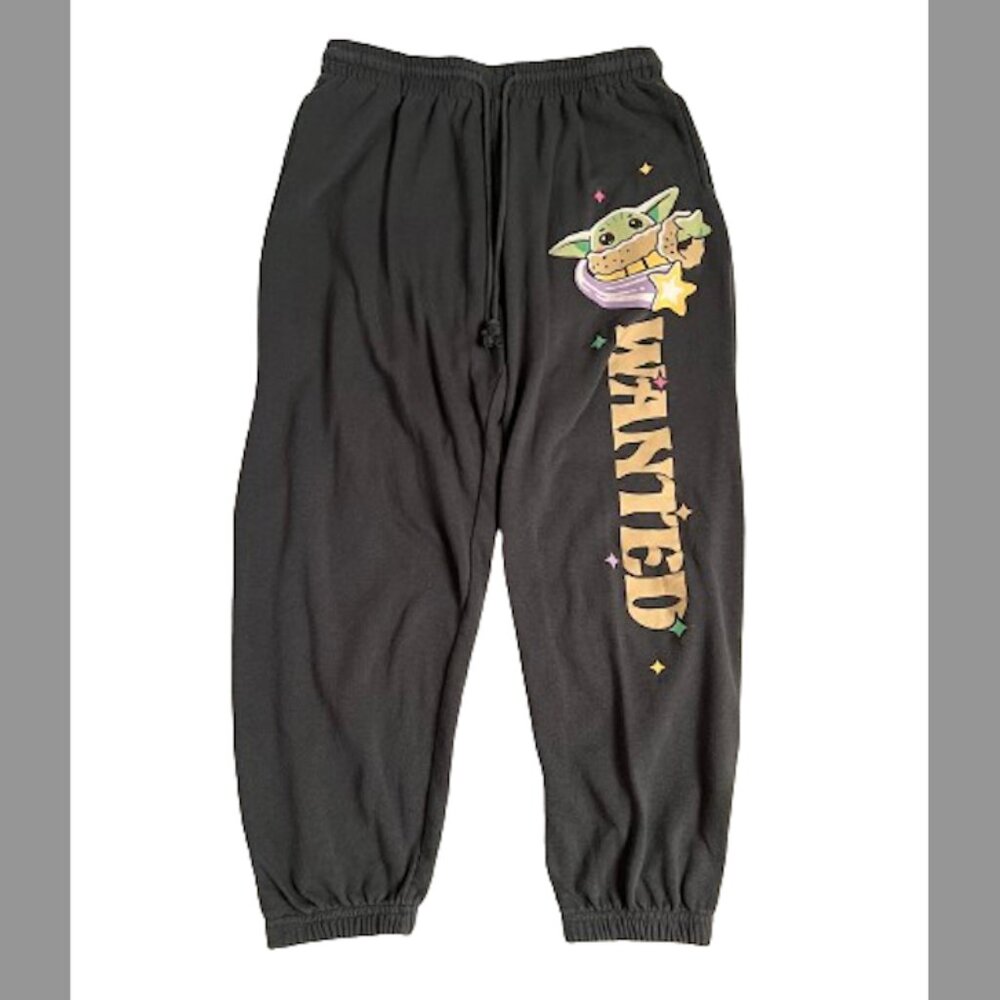 Grey Mandalorian Baby Yoda "Wanted" Star Wars Sweatpants